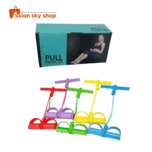 Dual tube resistance band with foot pedal and foam handle