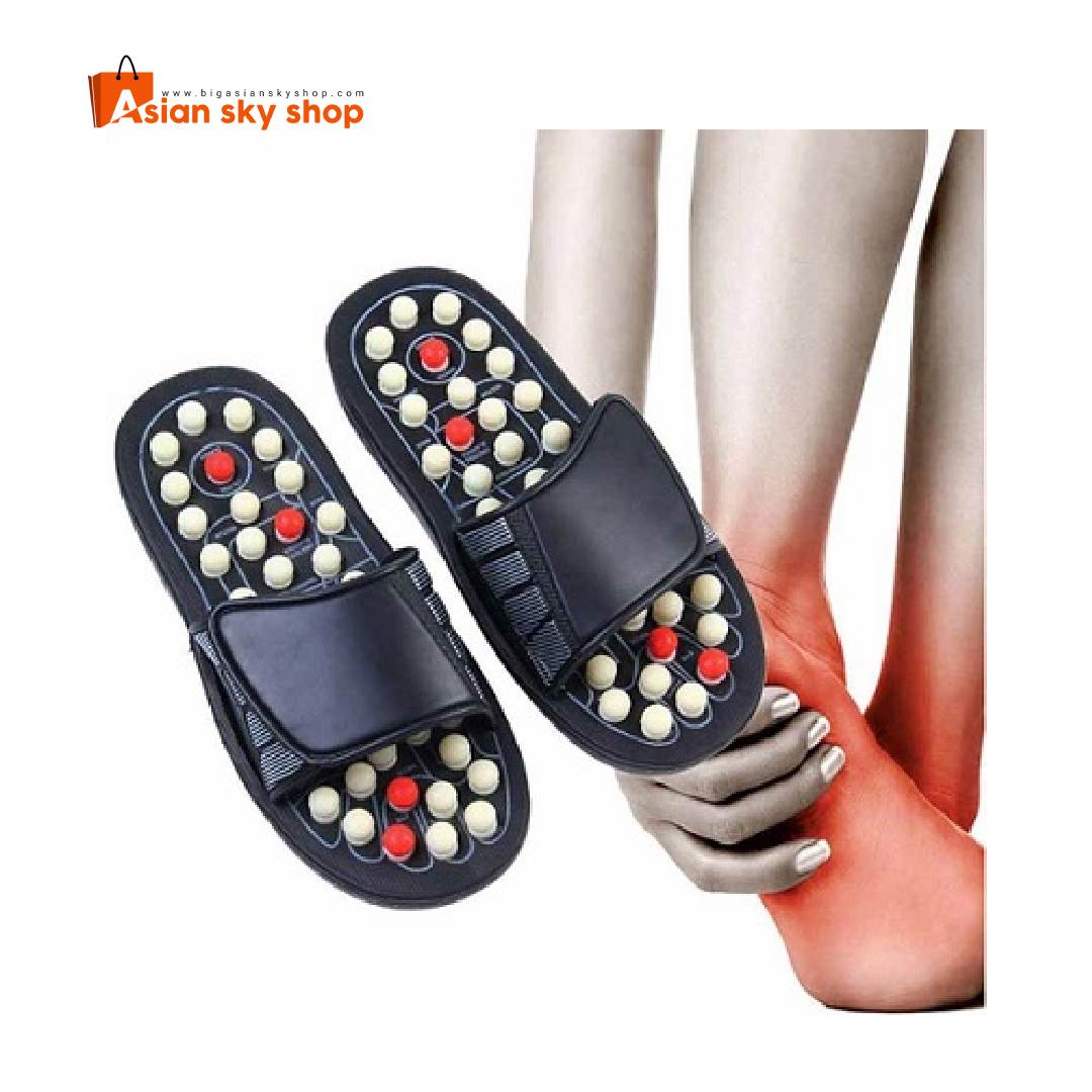 Acupressure foot slippers for foot pain relief and reflexology massage therapy