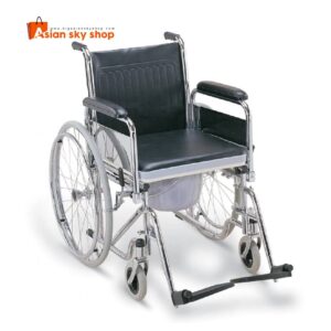 Commode wheelchair with toilet seat patient mobility chair