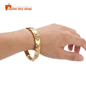 Gold magnetic bracelet for arthritis and circulation improvement