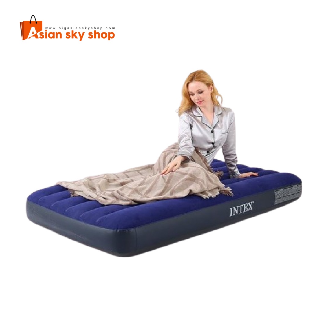 Intex Inflatable Single Air Bed 25cm Intex Inflatable Single Air Bed 25cm with Flocked Top