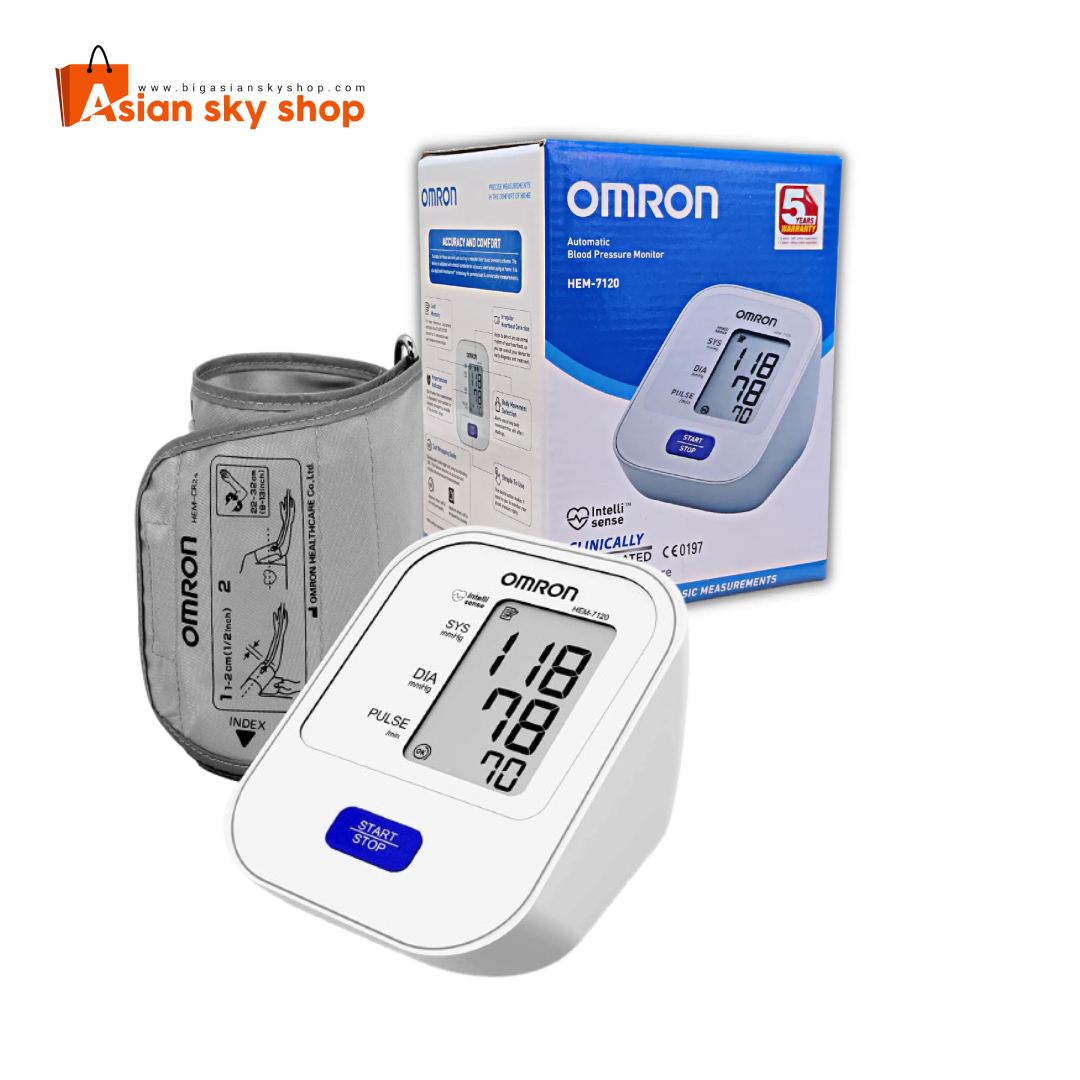 Omron Digital Blood Pressure Machine Omron BP monitor adjustable arm cuff close-up for accurate measurements