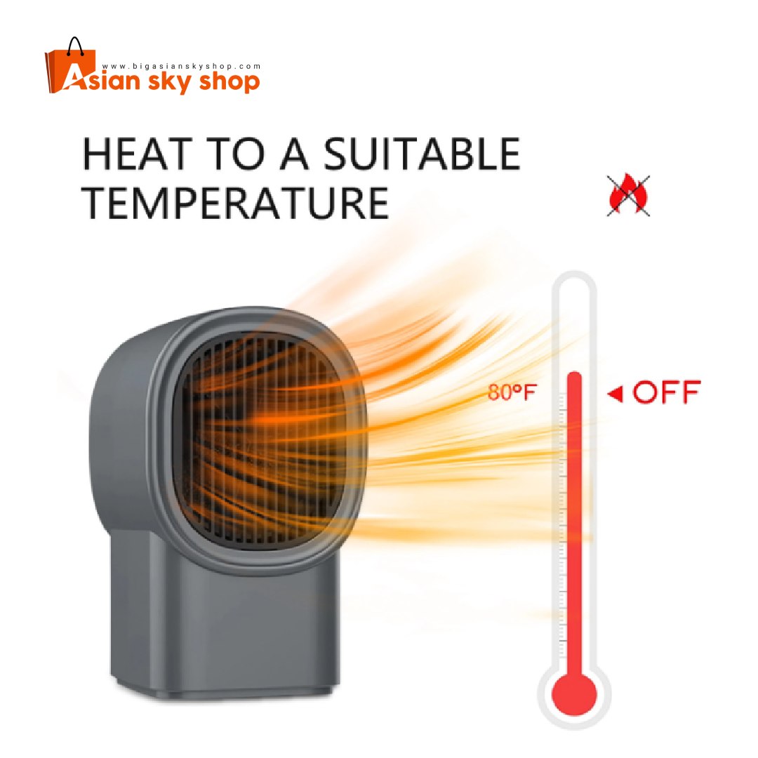 compact desktop heater 500W with safety switch