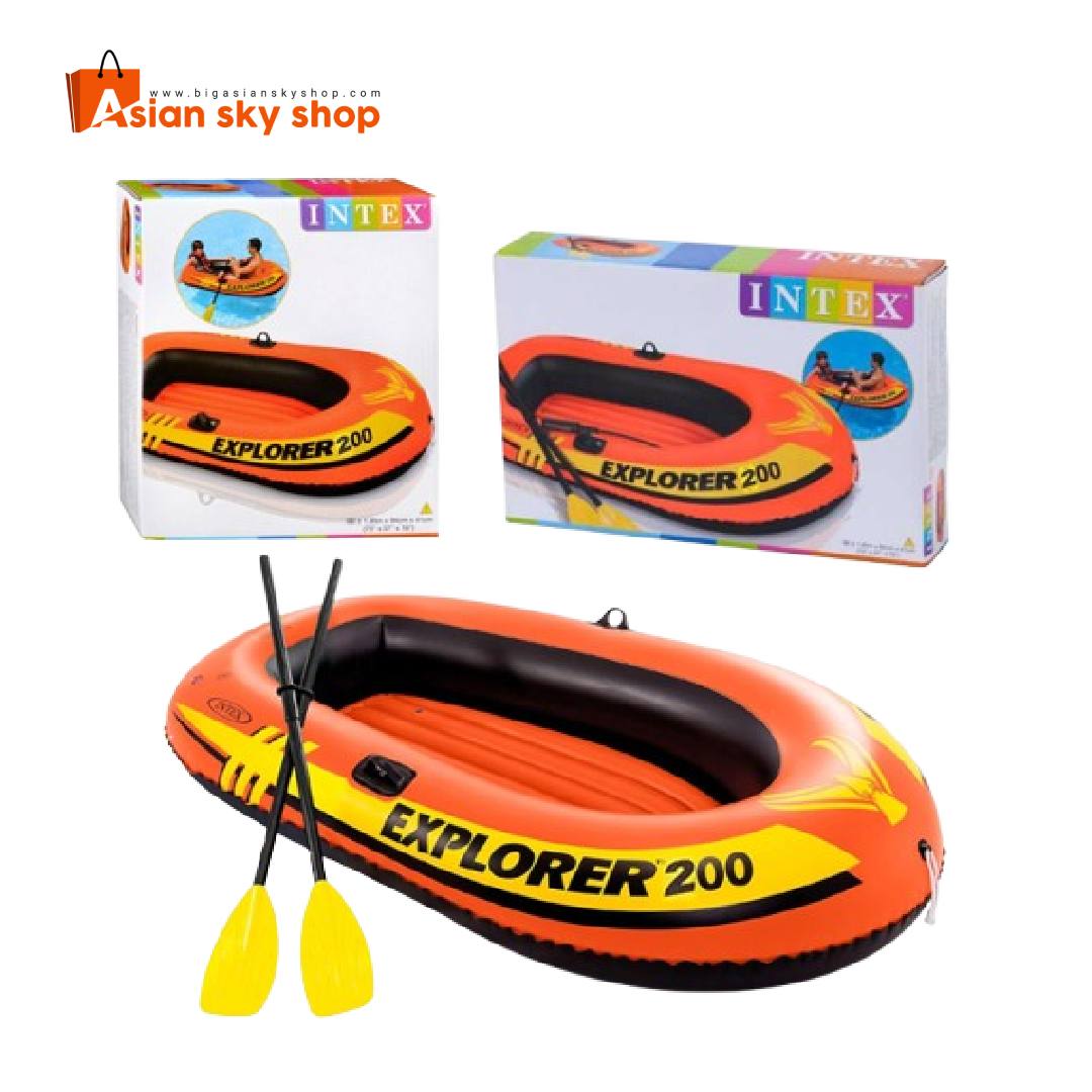 Intex 2 person inflatable boat Explorer 200 with durable PVC construction