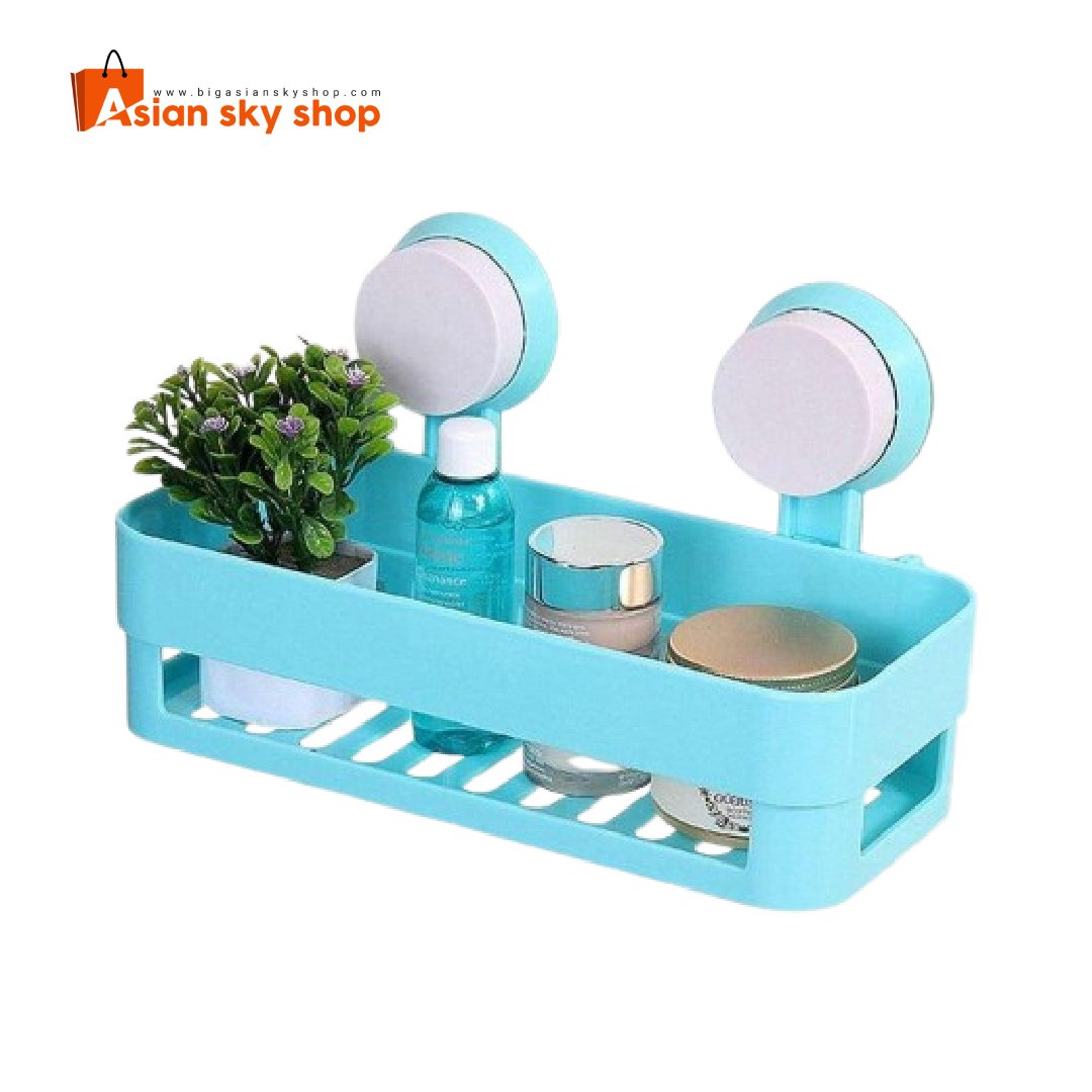Suction cup bathroom shelf wall mounted storage