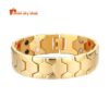 double magnetic bracelet gold for pain relief and circulation