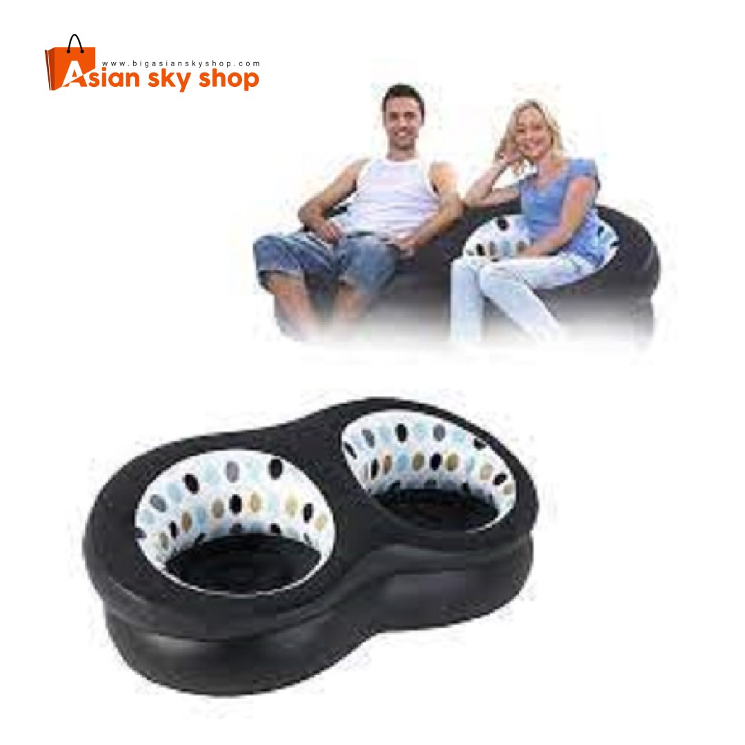 Jilong inflatable double air sofa bed with backrest and durable PVC material