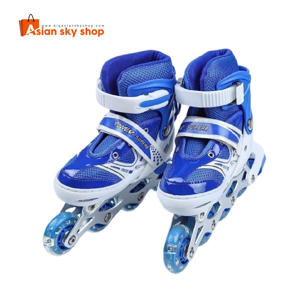 Kids roller skates shoes adjustable size with rear brake