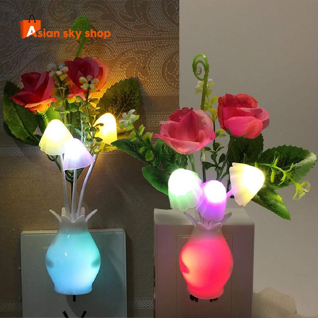 Color changing LED mushroom night lamp