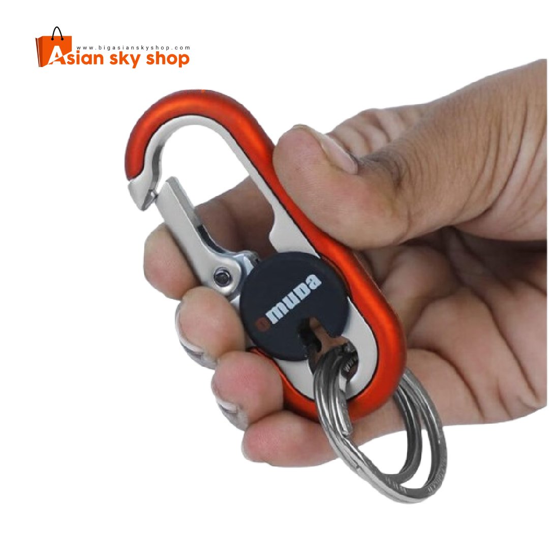 Close-up view of Omuda key holder metal hooks and sleek finish