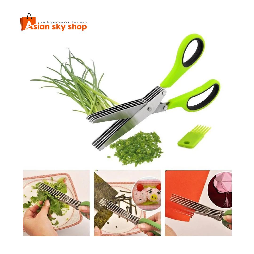 5 blade vegetable scissors stainless steel