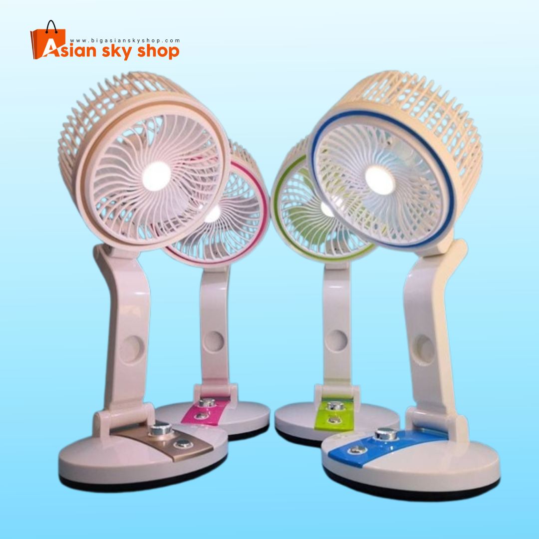 Portable LR 2018 folding fan for camping and travel