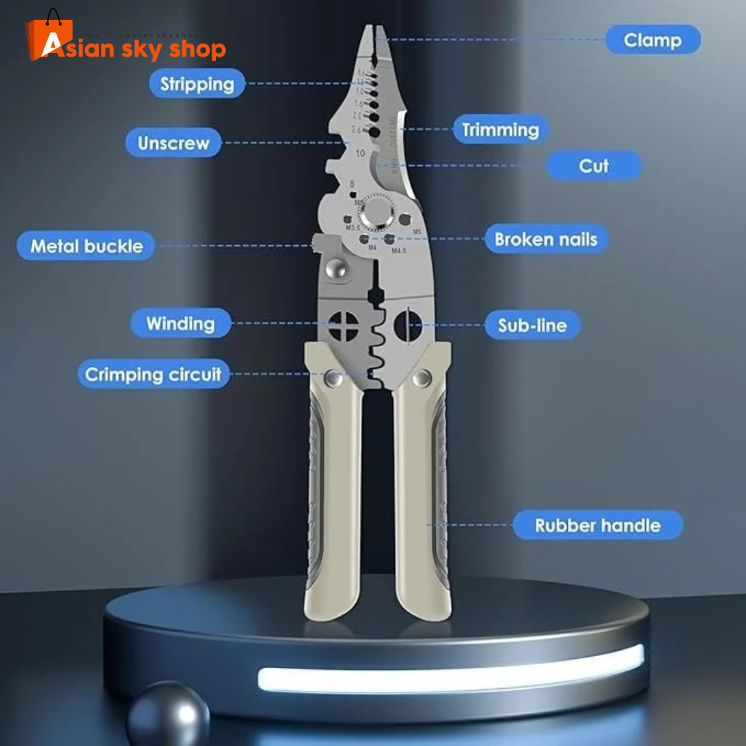 Cutting Pliers 9-in-1 Multifunctional Stainless Steel Wire Puller Plier- Asian sky shop 2 9-in-1 Multifunctional Stainless Steel Cutting Pliers