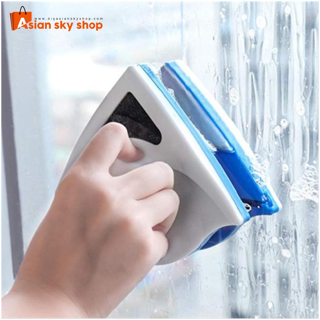 double sided glass cleaner with handle for windows and mirrors
