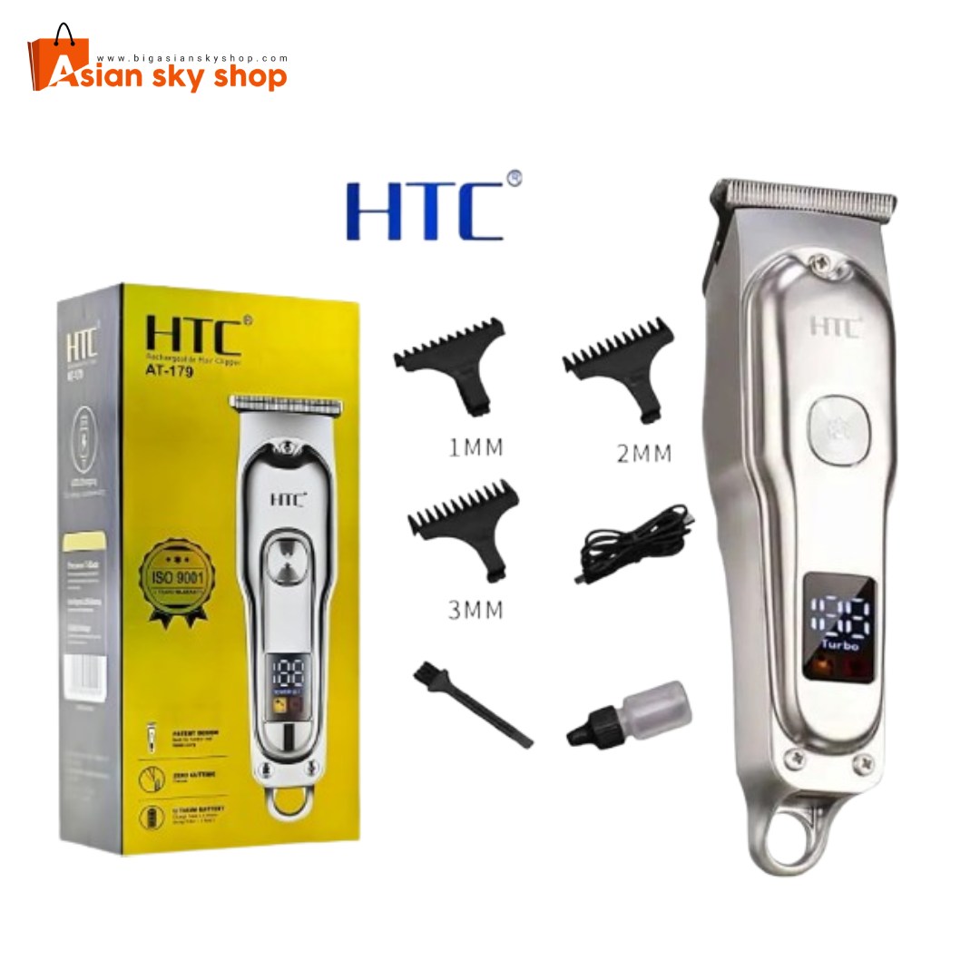 HTC AT-179 Hair Trimmer side view showing ergonomic design