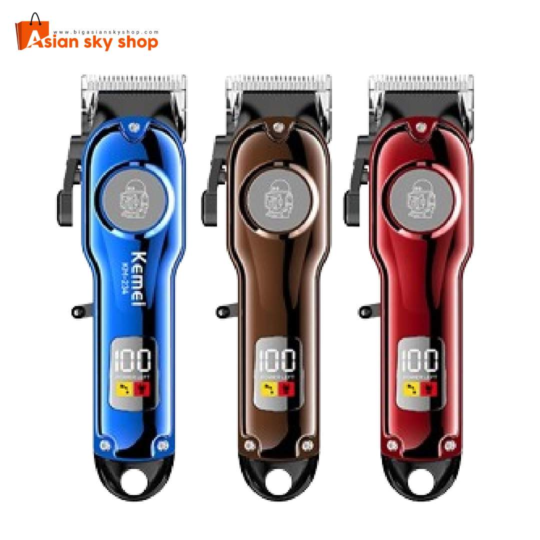 Kemei KM234 Hair Trimmer with stainless steel blades and LCD display