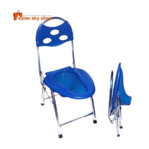 Portable commode chair with removable bucket and adjustable height