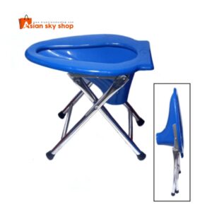 Portable commode chair with hygienic removable bucket and lid