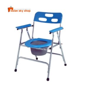Folding commode chair stainless steel frame portable toilet chair for older people care