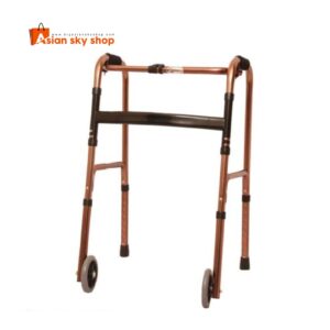 Folding patient walking walker with adjustable height support