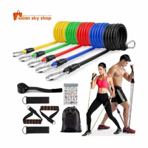5 in 1 Resistance Bands Set with Door Anchor and Handles