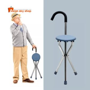 Folding Walking Stick Chair with Seat for Elderly