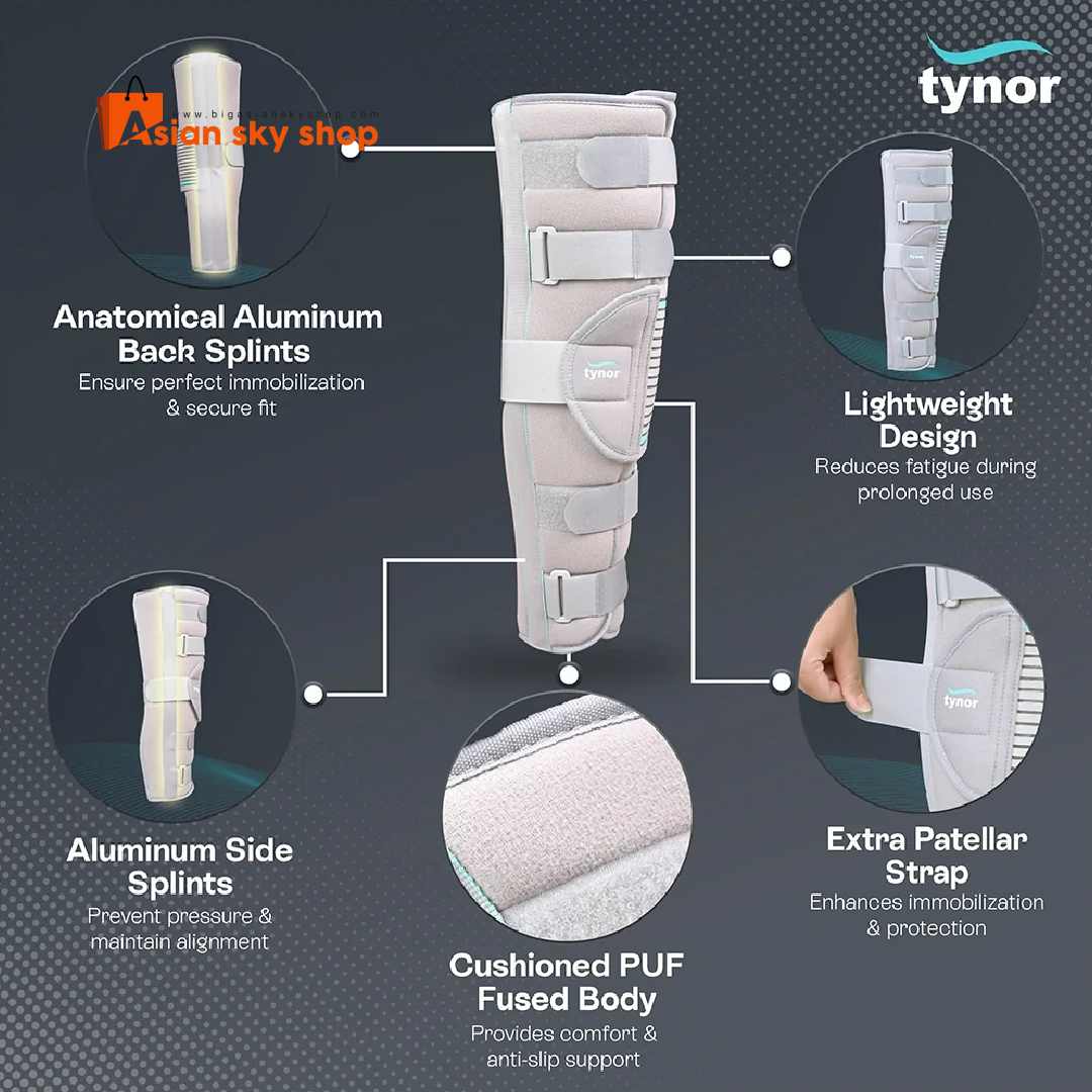 Tynor D-11 Knee Immobilizer Brace Tynor D-11 knee immobilizer with adjustable hook and loop straps